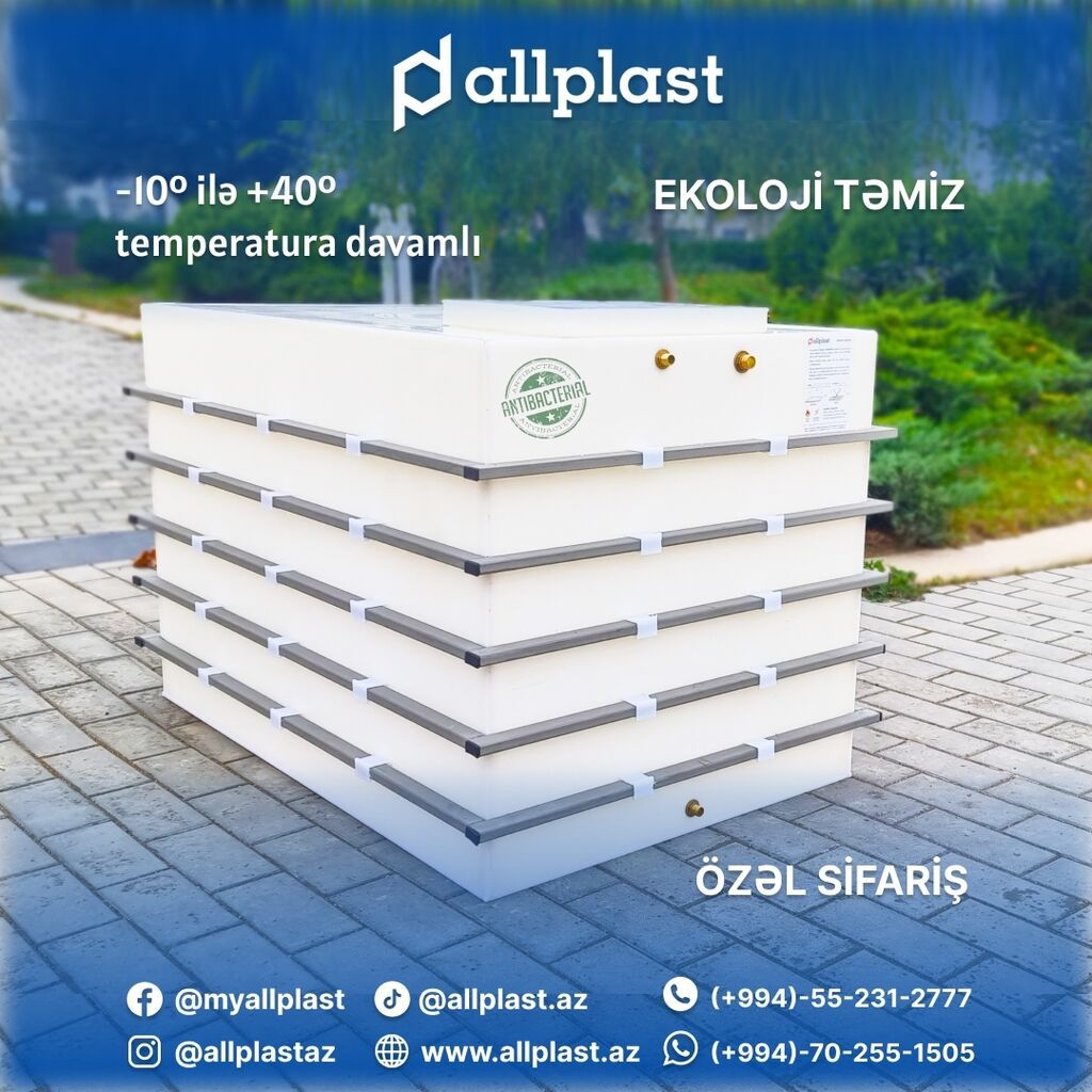 Bak, Plastik, 2500 l l, Yeni, Ünvandan götürmə, Ödənişli çatdırılma