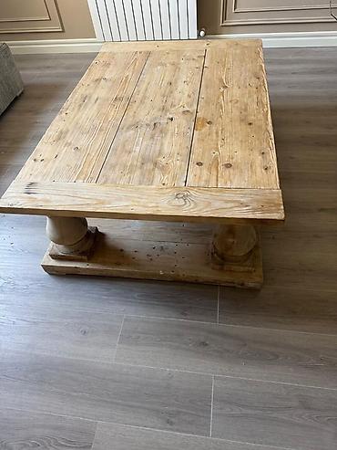 Rustik üslubda massiv ağacdan salon üçün iri ölçülü jurnal masası - şəkil 3