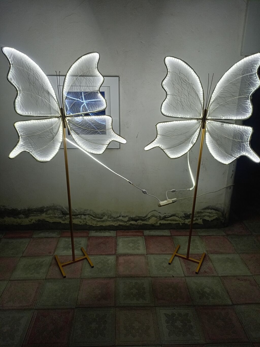 Məhsul: LED kəpənək dekorativ döşəmə lampaları (2 ədəd) - Dizayn - şəkil 3