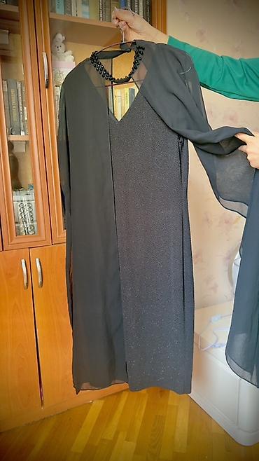 Qara rəngli ziyafət geyimi – ikili dizayn - Model: V-yaxa, uzun - şəkil 4