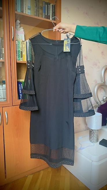 Qara rəngli zərif geyim - Model: dizdən bir az aşağı uzunluqda qara - şəkil 3