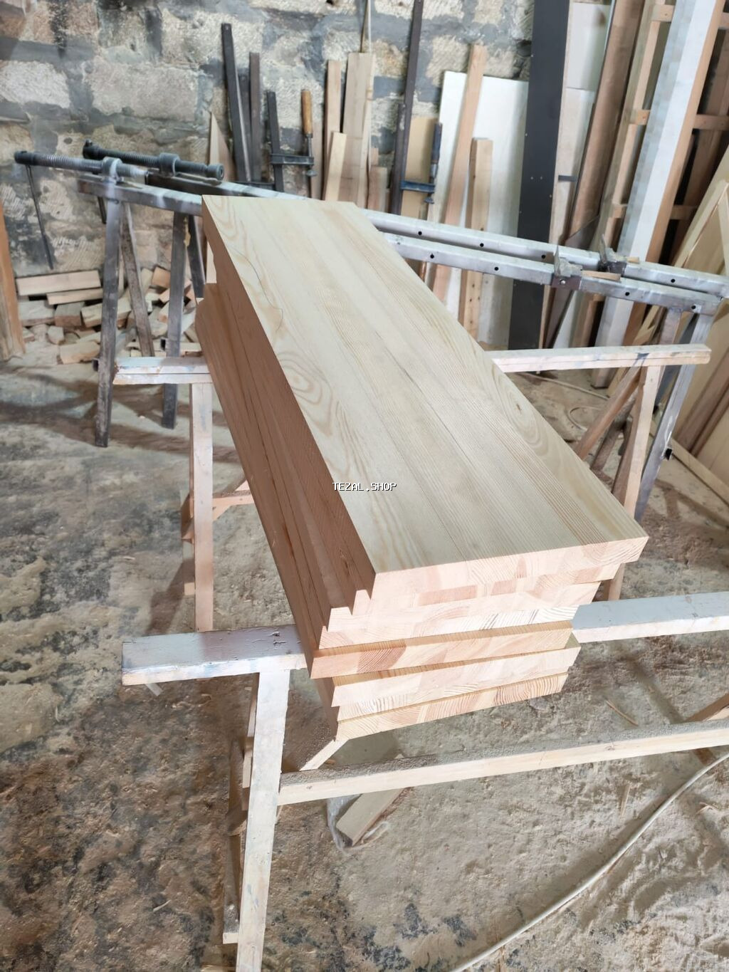 Təbii ağacdan hazırlanmış pilləkən pilləsi və məhkərlər, Topdan və - şəkil 4