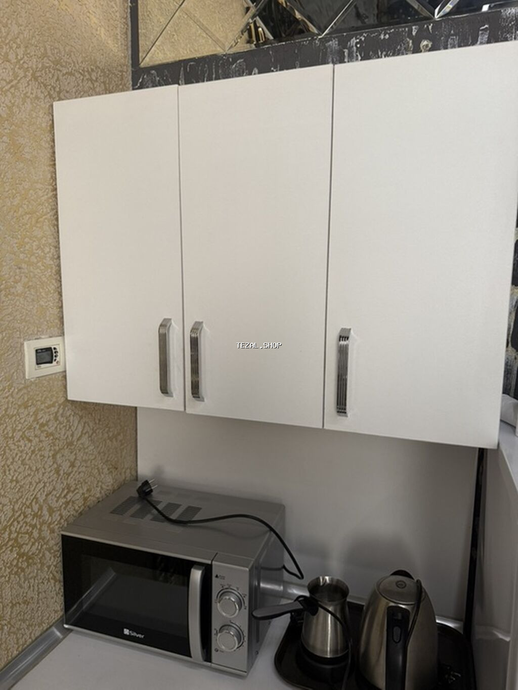 Mətbəx üçün yığma şkaf dəsti - Rəng: ağ - Üst modullar: 3 qapılı asma - şəkil 4