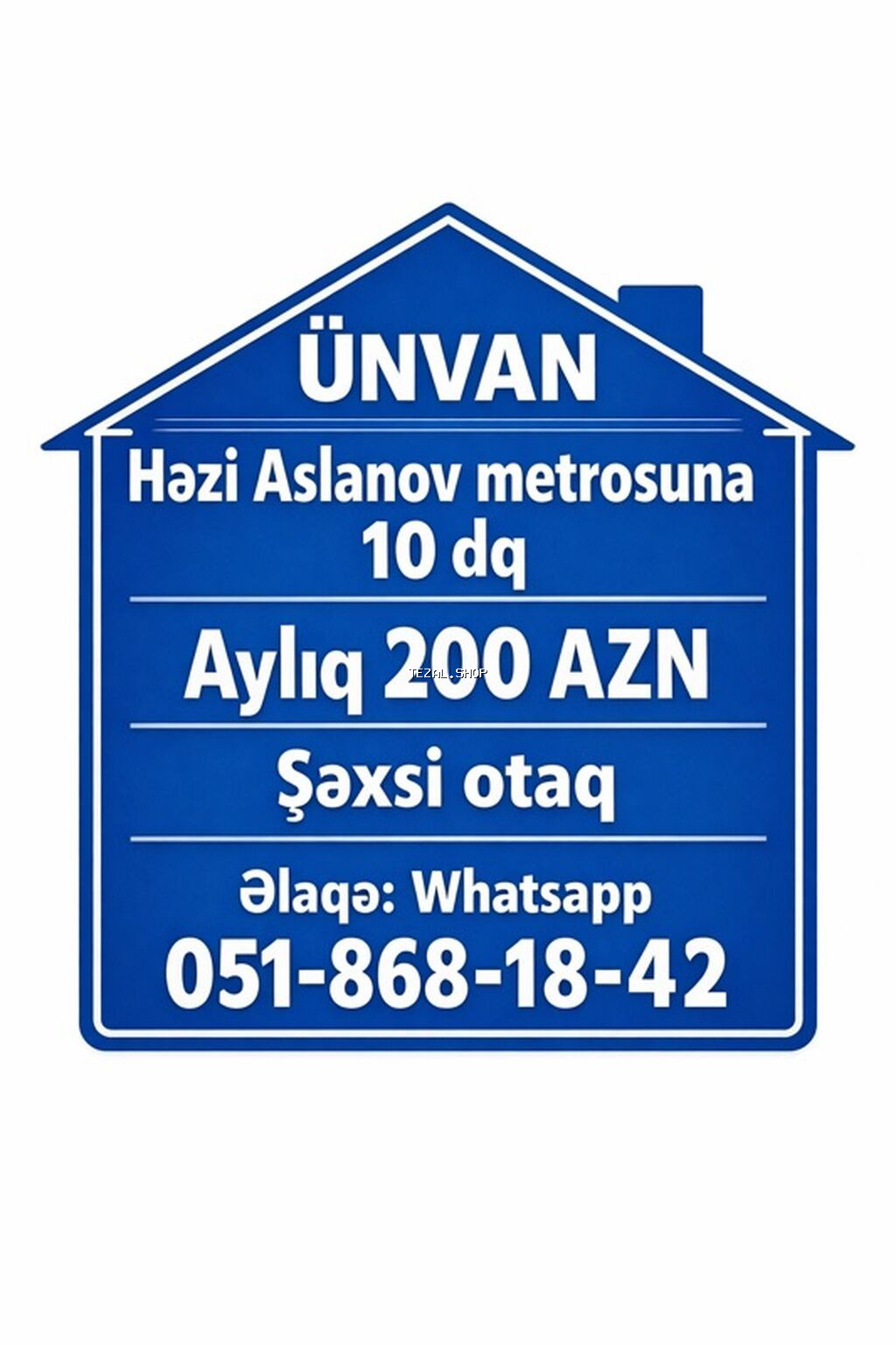 Həzi Aslanov metrosuna 10 dəqiqə məsafədə şəxsi otaq kirayə verilir