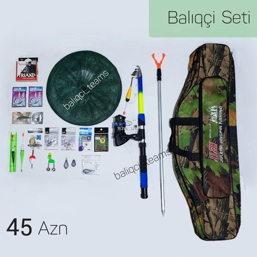 Balıqçı Seti – tam komplekt Paketin tərkibi: - Teleskopik balıqçı
