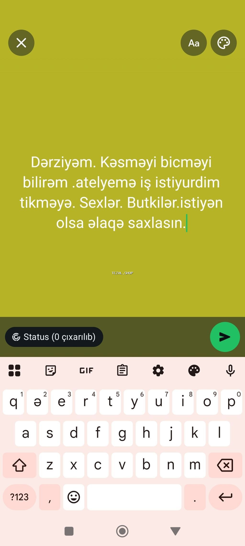 Peşəkar dərzi xidməti - Kəsim və biçim üzrə peşəkaram, ölçüyə uyğun