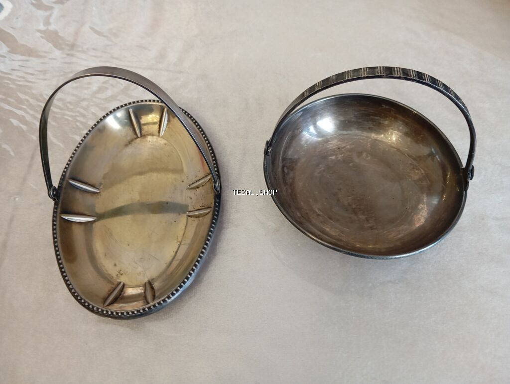 Üç ədəd metal şirniyyat/sufrə səbəti dəsti - Tərkib: 3 qab – 2 ədəd