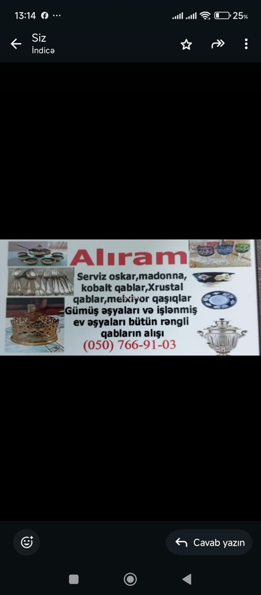 Xidmət: Ev əşyalarının və qab-qacaqın alışı Açıqlama: - Serviz