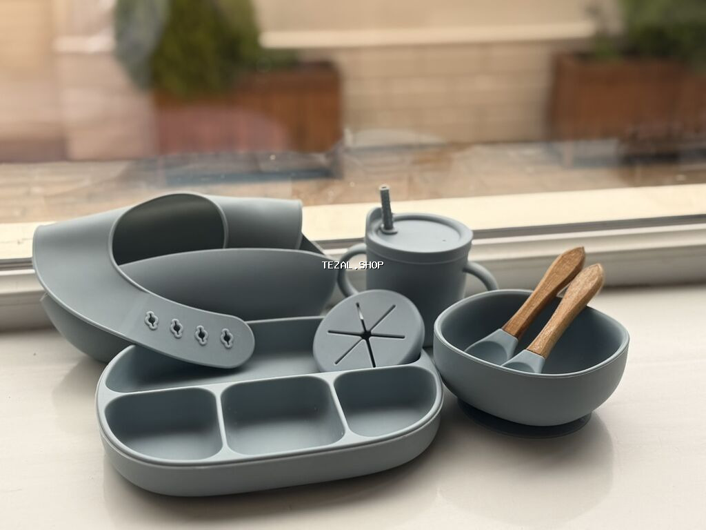 Uşaqlar üçün silikon yemək dəsti- 1-2 dəfə istifadə olunub, Yenidir 70