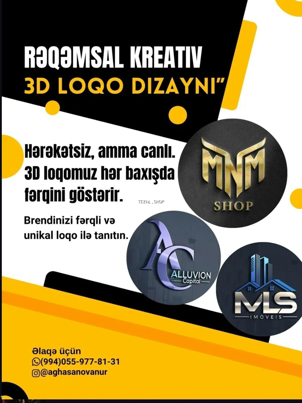 Peşəkar yanaşma. Güclü vizual. Yadda qalan brend. ✔️ Brendinizə uyğun