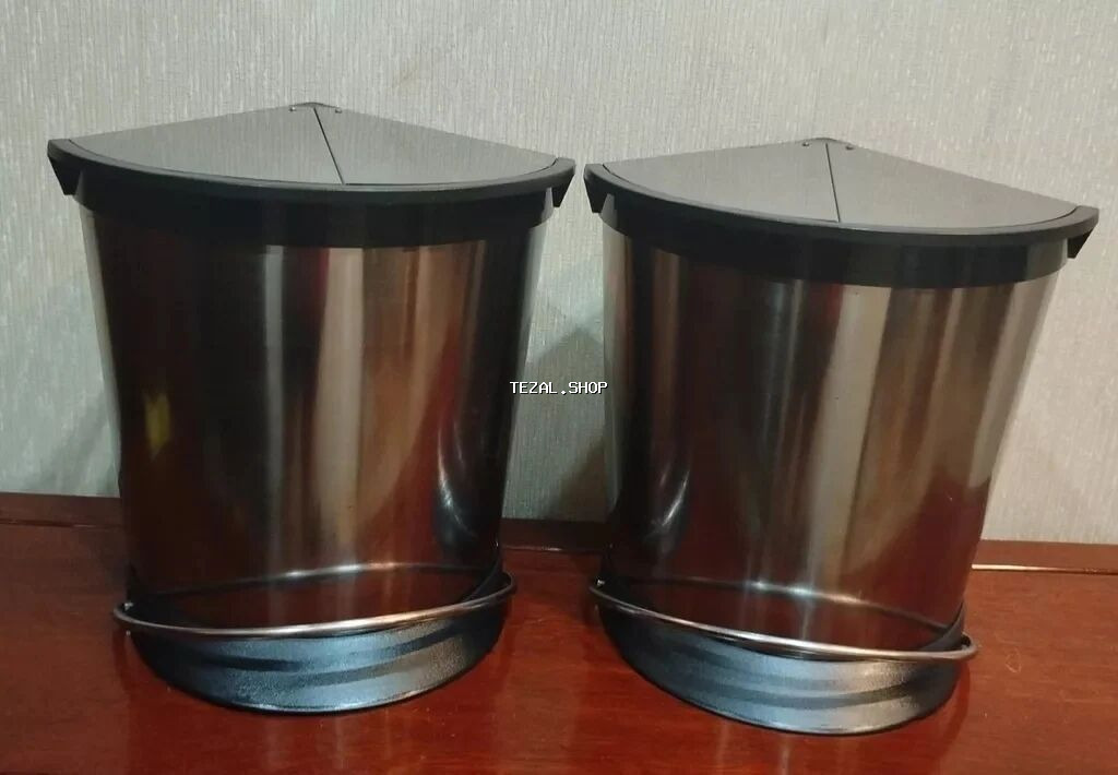 Kəsmik formalı paslanmayan poladdan zibil qabları (2 ədəd) Yazılan - şəkil 4