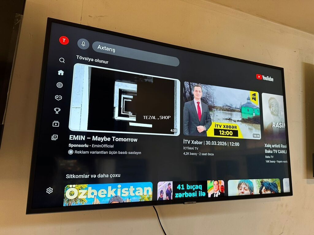 Samsung 109sm 4K 7 seriya. Smart tivi cox yaxwi veziyyetedi 6 ay