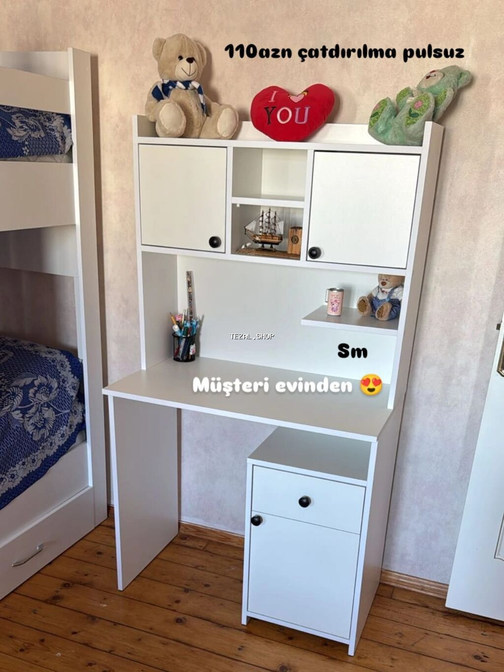 Oğlan və qız üçün, Yeni, Siyirməli, Yazı masası, Stulsuz