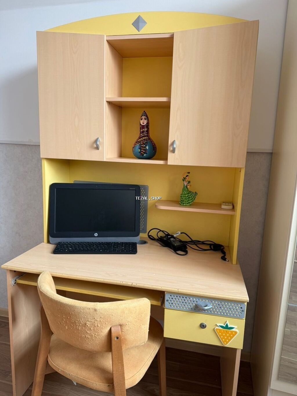 Oğlan və qız üçün, İşlənmiş, 2 təknəfərlik çarpayı, Yazı masası, Dolab, Komod - şəkil 2