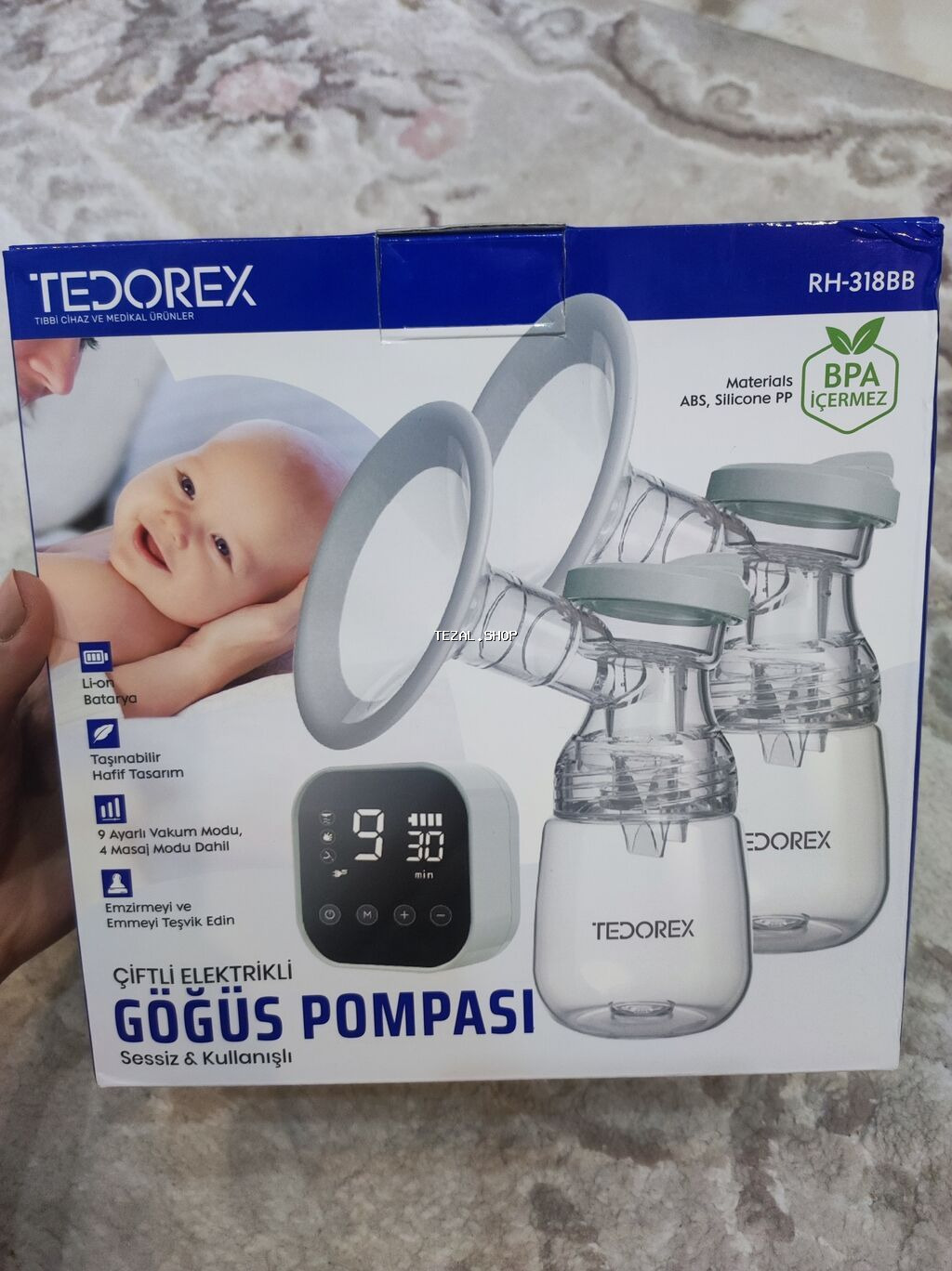 Yeni elektron südsagan apparat. Ekraninda hansi gucde, hansi seviyyede