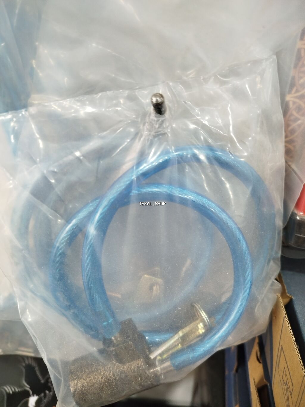 Məhsul: Velosiped üçün kabel kilidi (açarla) Təsvir: - Rəng: mavi - şəkil 3