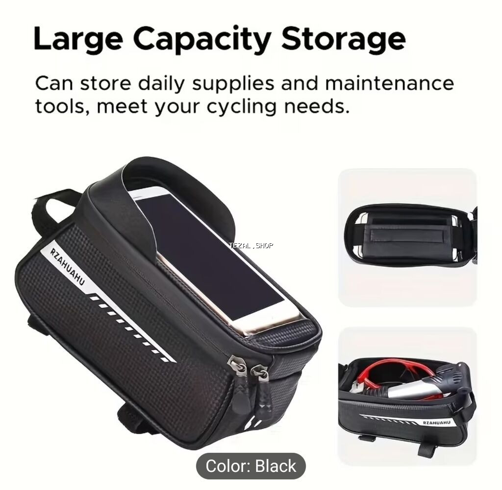 Velosiped üçün ön üst boruya quraşdırılan saxlama çantası – RZAHUAHU
