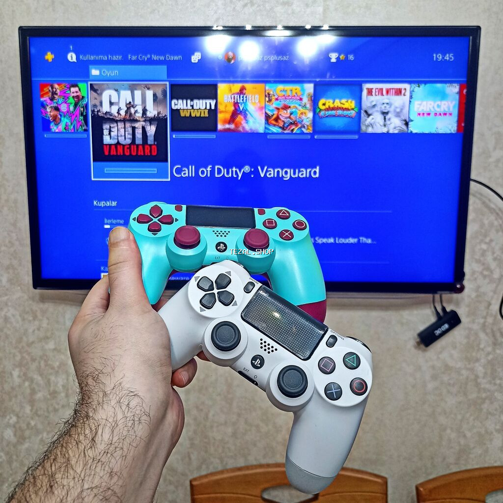 Playstation 4 slim (1 tb) ideal veziyetdedi qutusuna geder senedlerine - şəkil 2