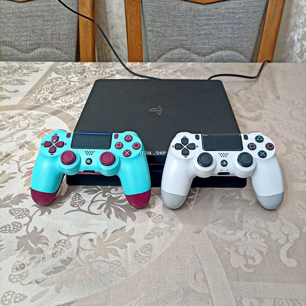 Playstation 4 slim (1 tb) ideal veziyetdedi qutusuna geder senedlerine - şəkil 3