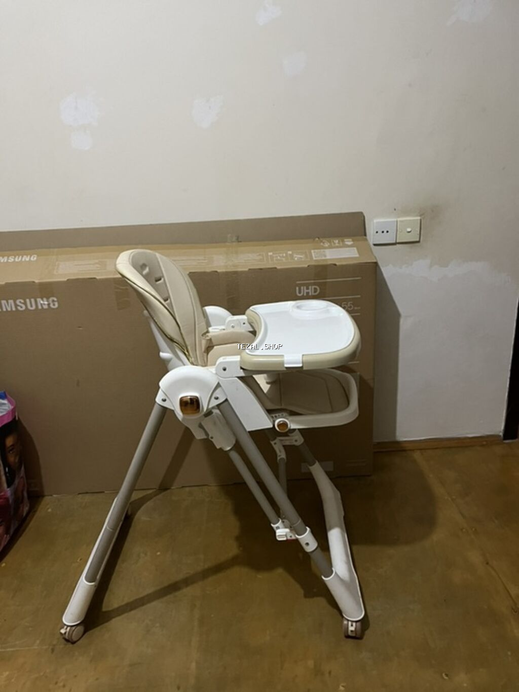 Uşaq yemək oturacağı – tənzimlənən və çoxfunksiyalı - Rəng: bej/ağ - - şəkil 2