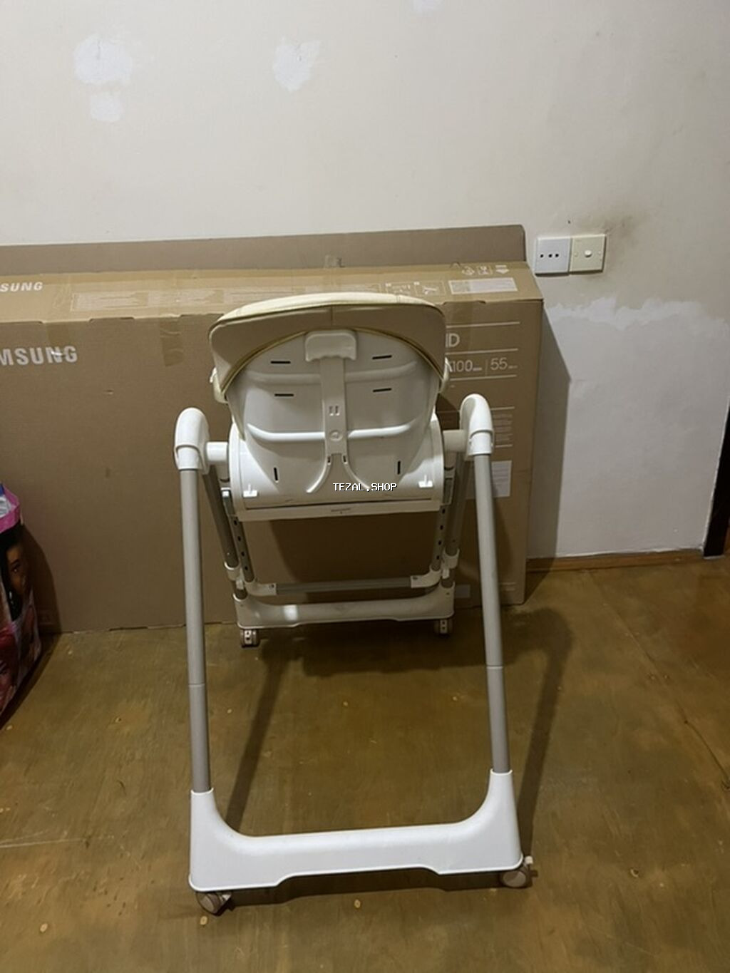 Uşaq yemək oturacağı – tənzimlənən və çoxfunksiyalı - Rəng: bej/ağ - - şəkil 3