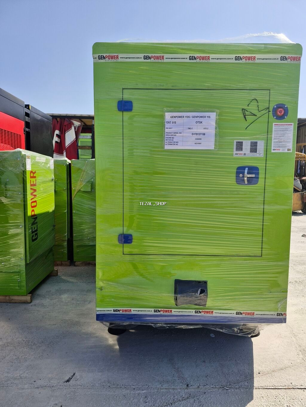 Yaşıl və göy rəngli Genpower dizel generatoru. Elektrik enerjisi tələb - şəkil 2