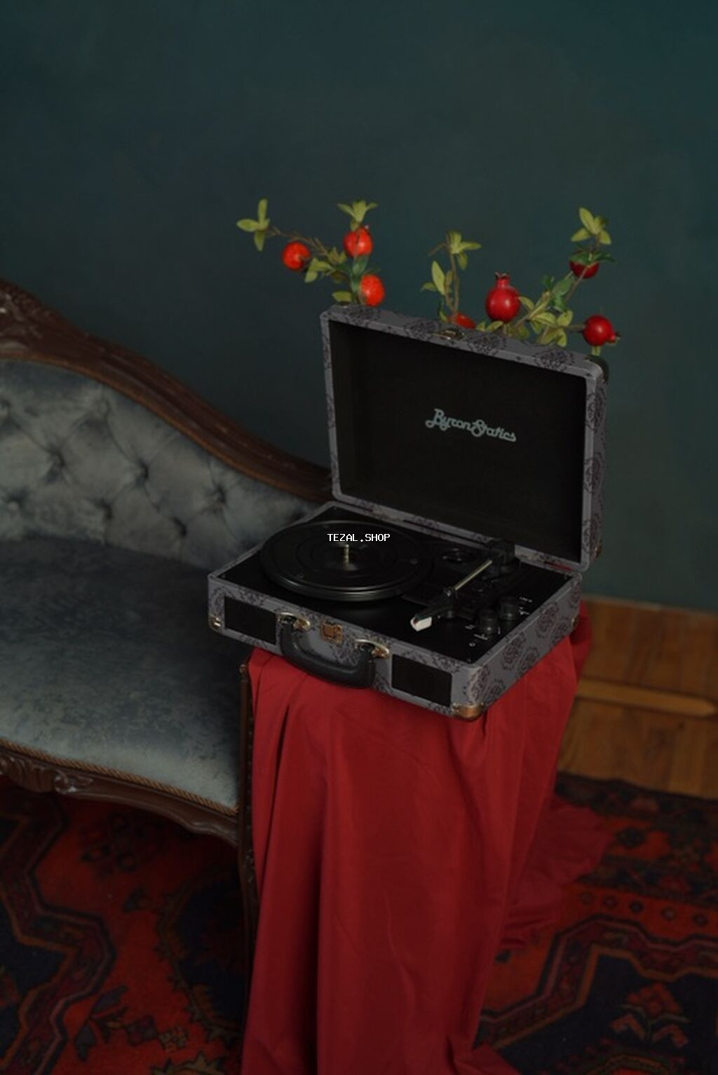 Vinil pikap – çamadan tipli portativ model - Retro çamadan dizaynı - şəkil 3