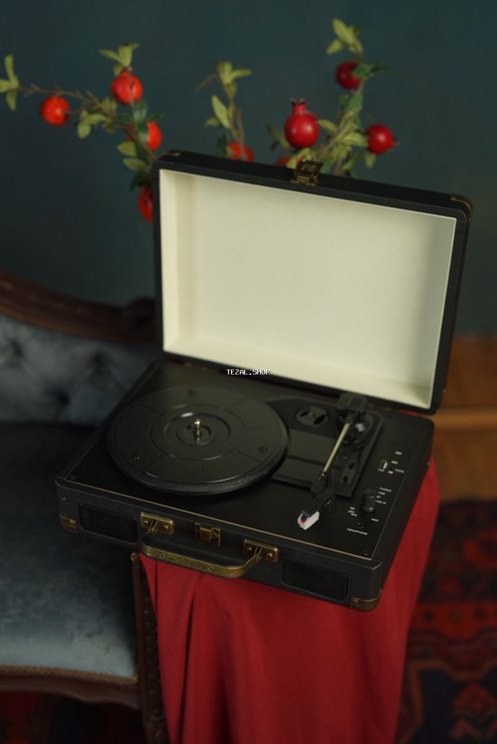 Vinil pikap – çamadan tipli portativ model - Retro çamadan dizaynı - şəkil 4