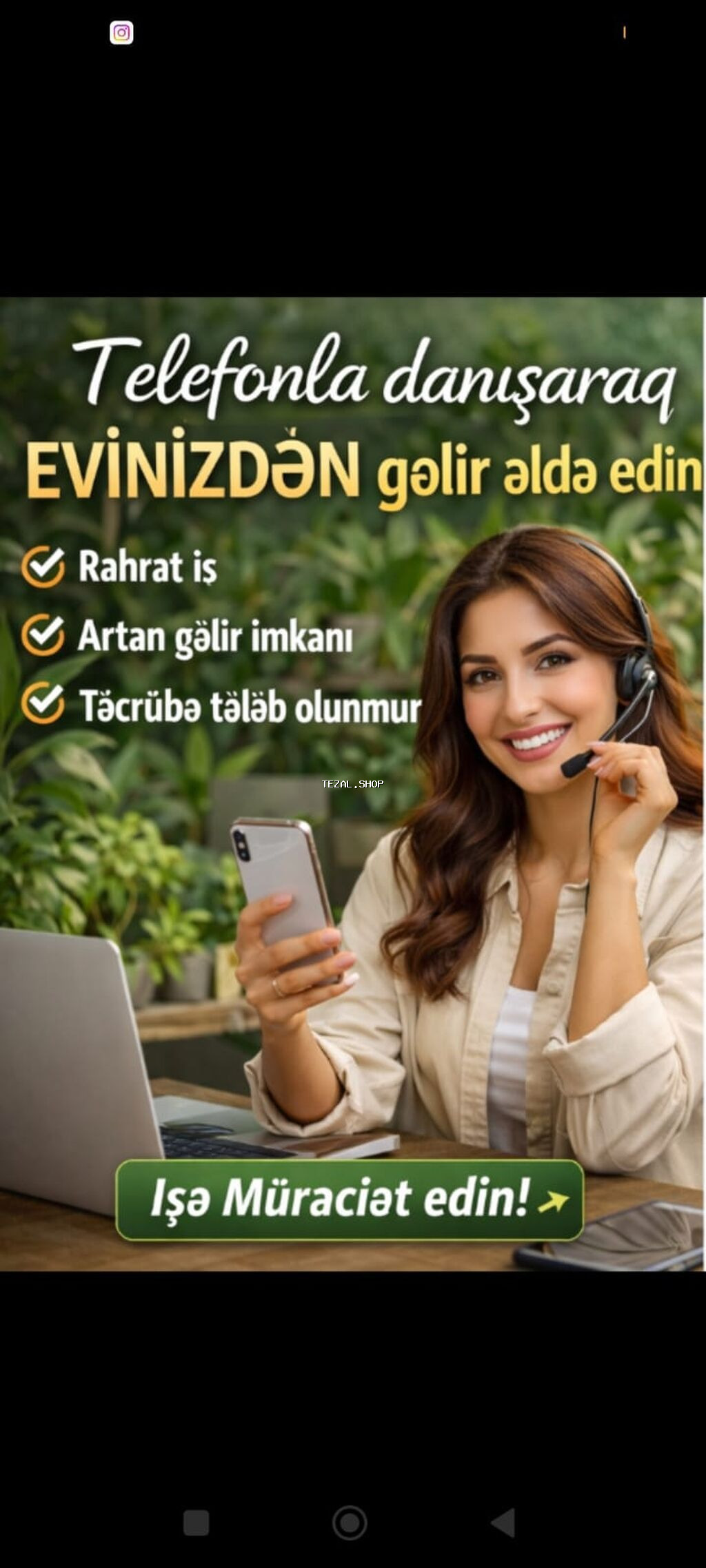 Çağrı mərkəzi operatoru tələb olunur, İstənilən yaş, Təcrübəsiz