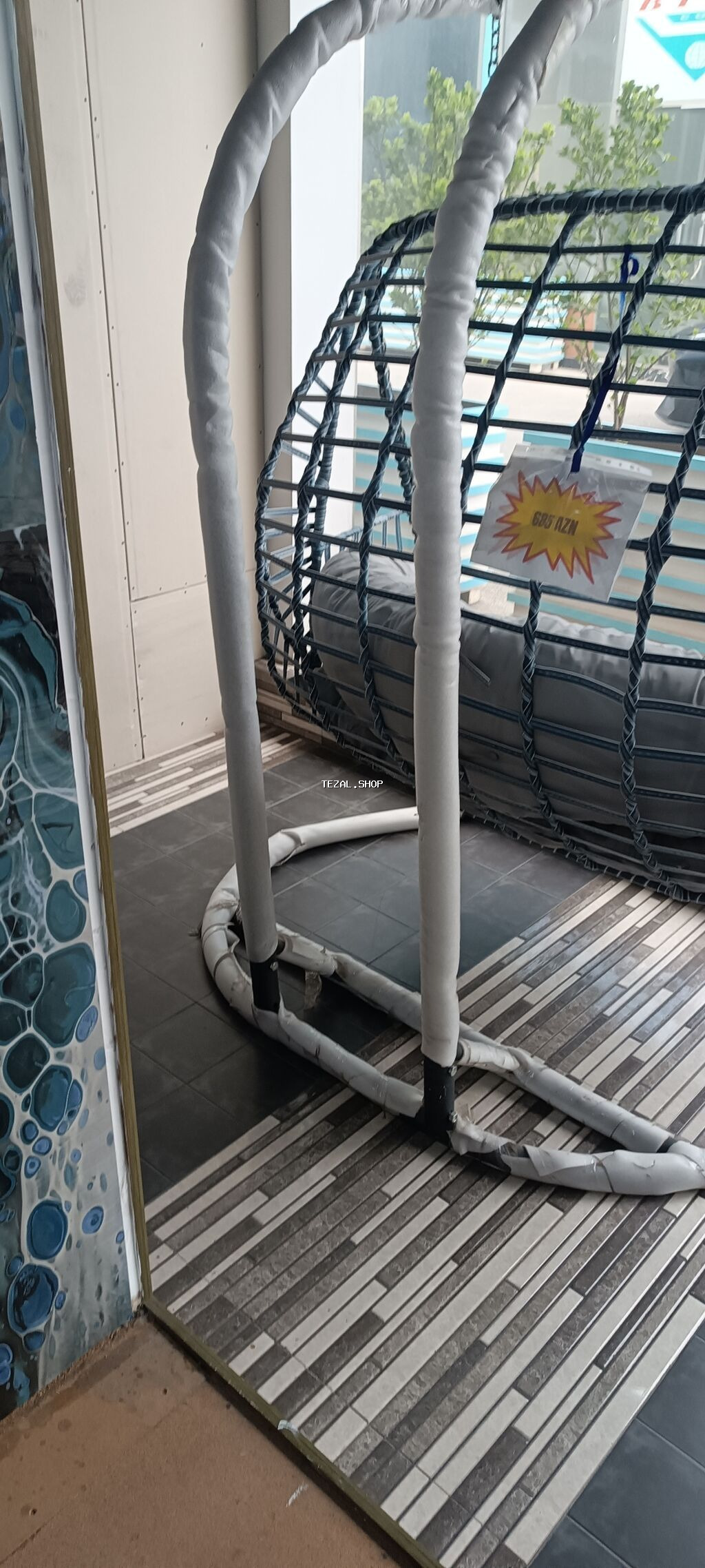 Divan-yelləncək, Zontiksiz, Həsir toxunuşlu