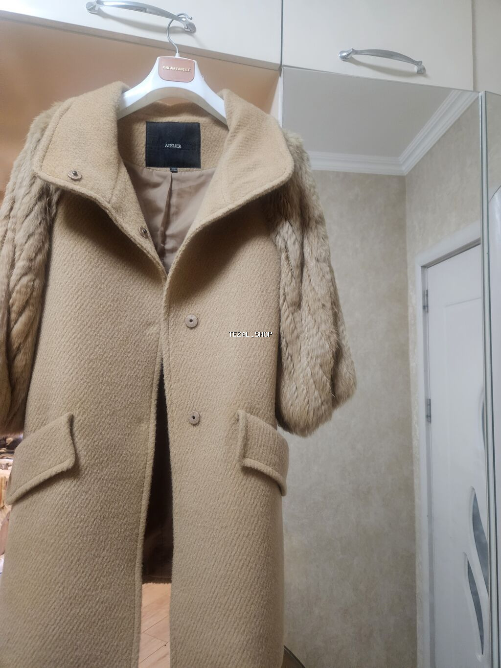Palto, L, rəng - Qəhvəyi - şəkil 3