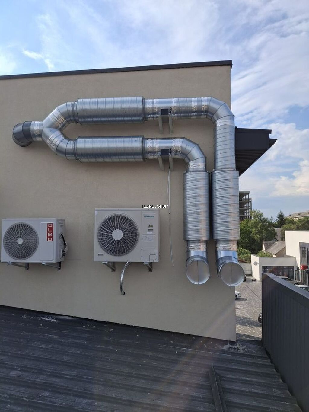 Sənaye tipli havalandırma və kondisioner sistemləri üçün galvanizli