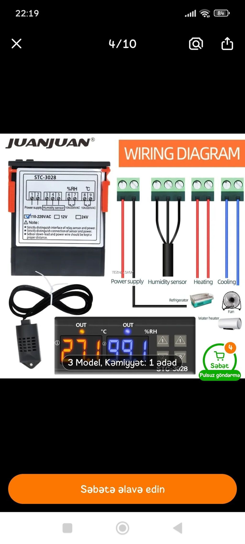 Rəqəmsal temperatur və rütubət nəzarətçiləri – bir neçə model Tətbiq - şəkil 4
