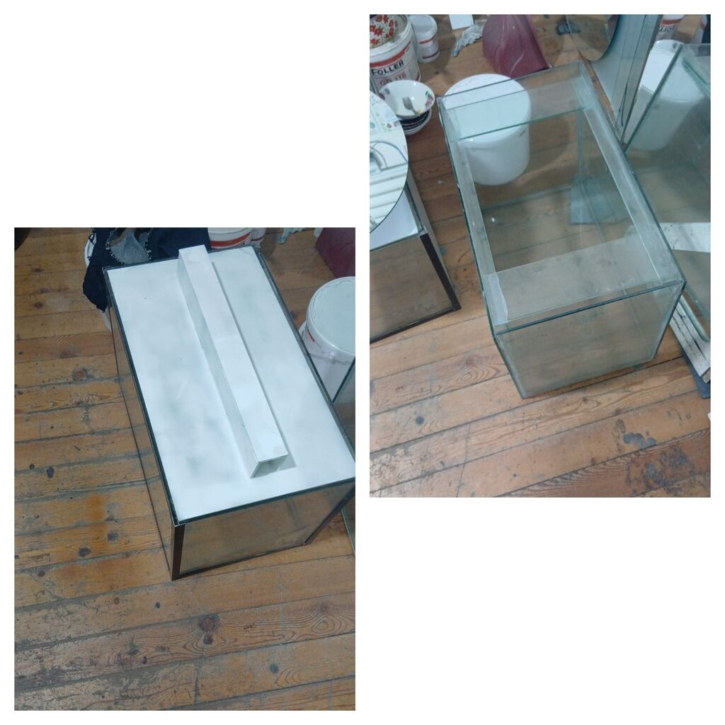 Akvaryum satlir Ölçü .60 uzunu.40hün.35eni. 6mm şüşe 2 ədədi 1ədədin