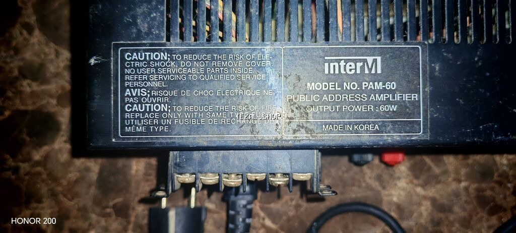 Inter-M PAM-60 Public Address gücləndirici Xüsusiyyətlər: - Güc - şəkil 4