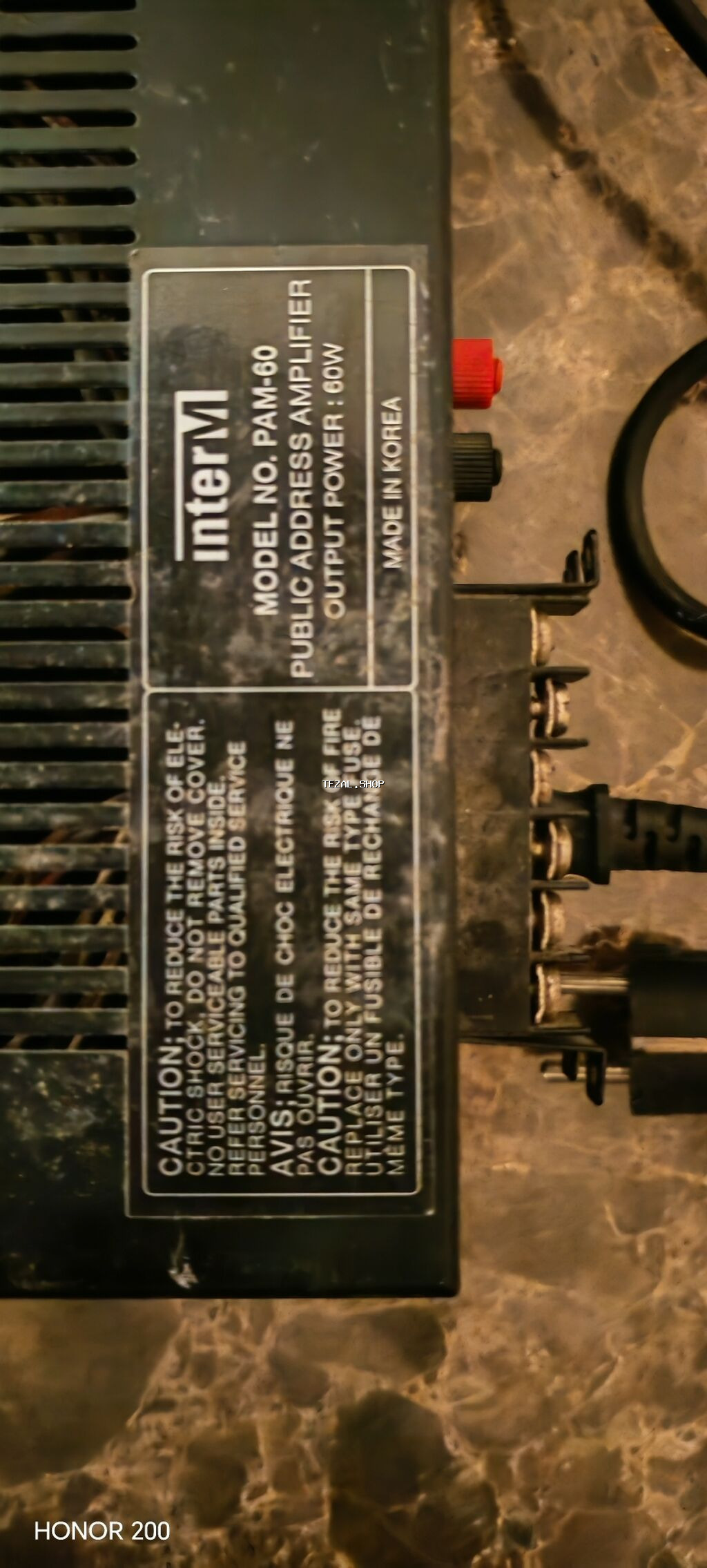 Inter-M PAM-60 Public Address gücləndirici Xüsusiyyətlər: - Güc - şəkil 5