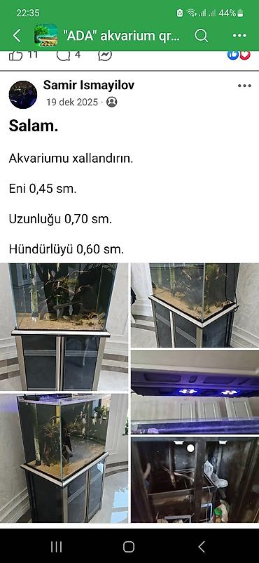 Akvarium dəsti Ölçülər: - En: 0,45 m - Uzunluq: 0,70 m - Hündürlük - şəkil 2