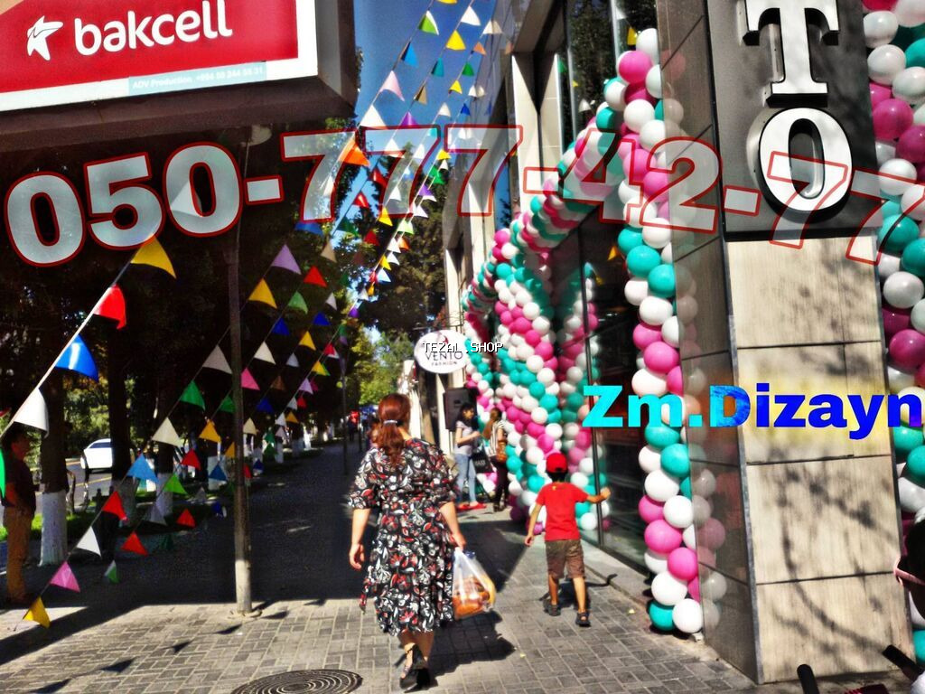 Acilis shar dekorlari. Reklam sar decor. Qapi kenari reklam sharlari