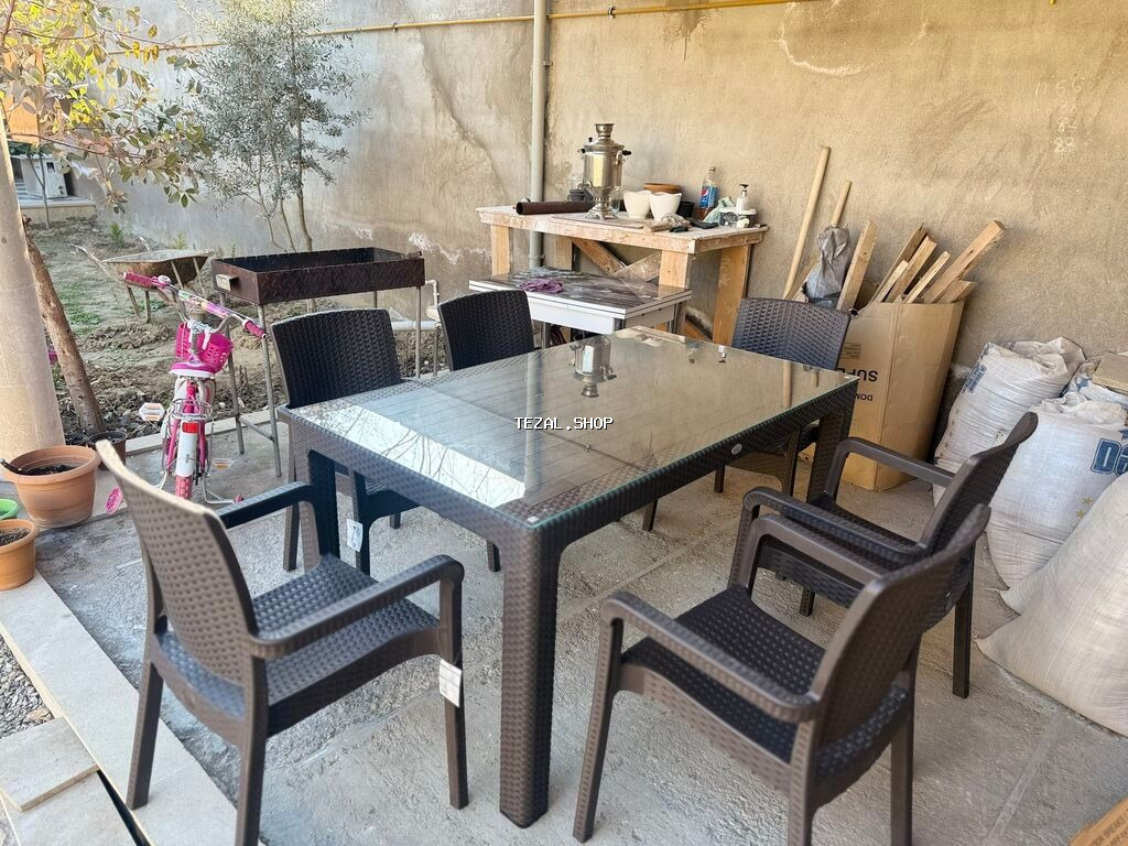 Yeni, Dördbucaq masa, 6 stul, Açılan, Skameykalar ilə, Plastik, Türkiyə