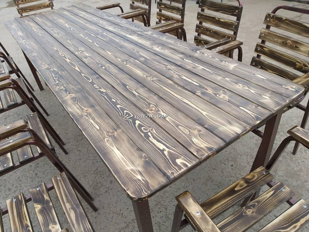 Yeni, Dördbucaq masa, Açılmayan, Stullar ilə, Taxta, Azərbaycan - şəkil 2