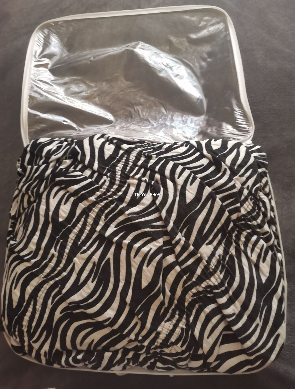 Divan və iki kreslo üstü örtük çexol. Türkiyə istehsalı. Zebra printi - şəkil 2