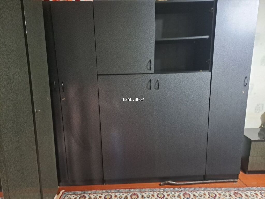 2 qapılı, Qara, Taxta, Açılan, Düz dolab