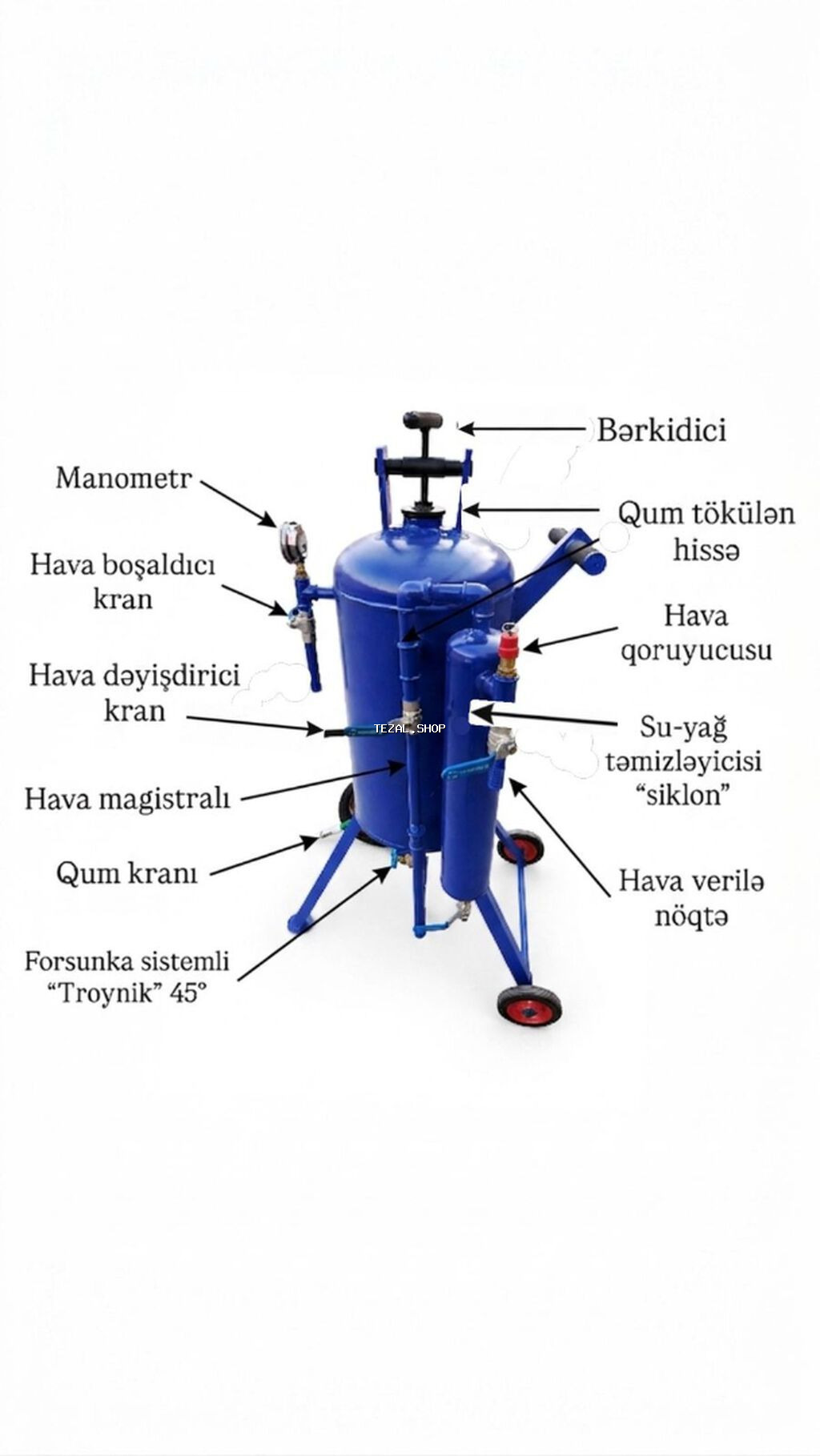 Qumlama aparatı. Təzədi. İstifadə olunmayıb. Yerindəcə qum