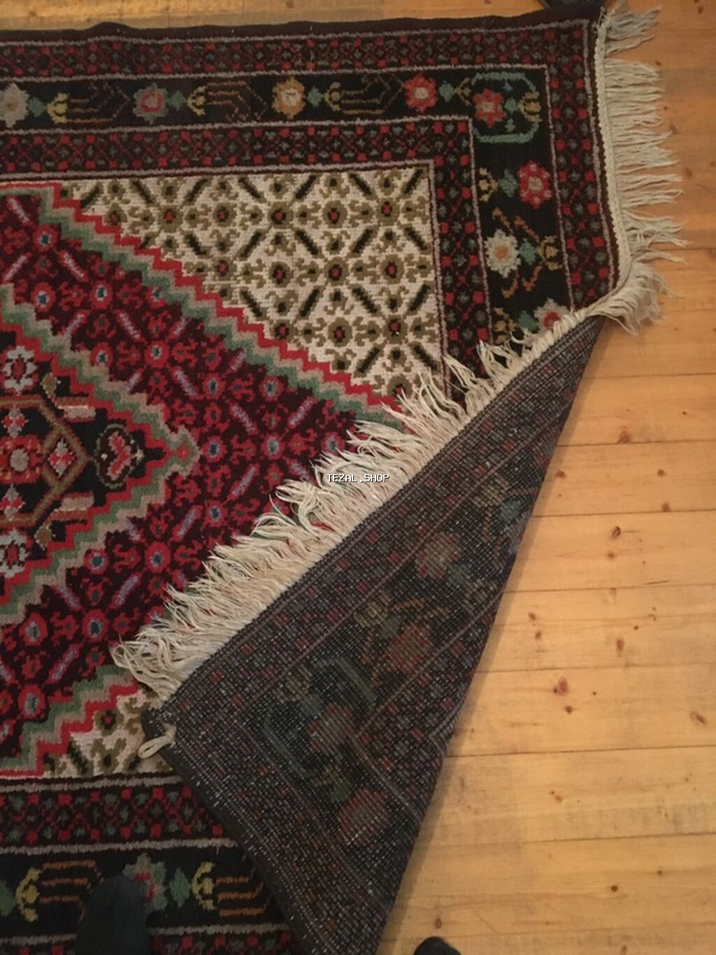 Xalça – əl toxuması, ulduz və gül motivli klassik Şərq dizaynı - - şəkil 2