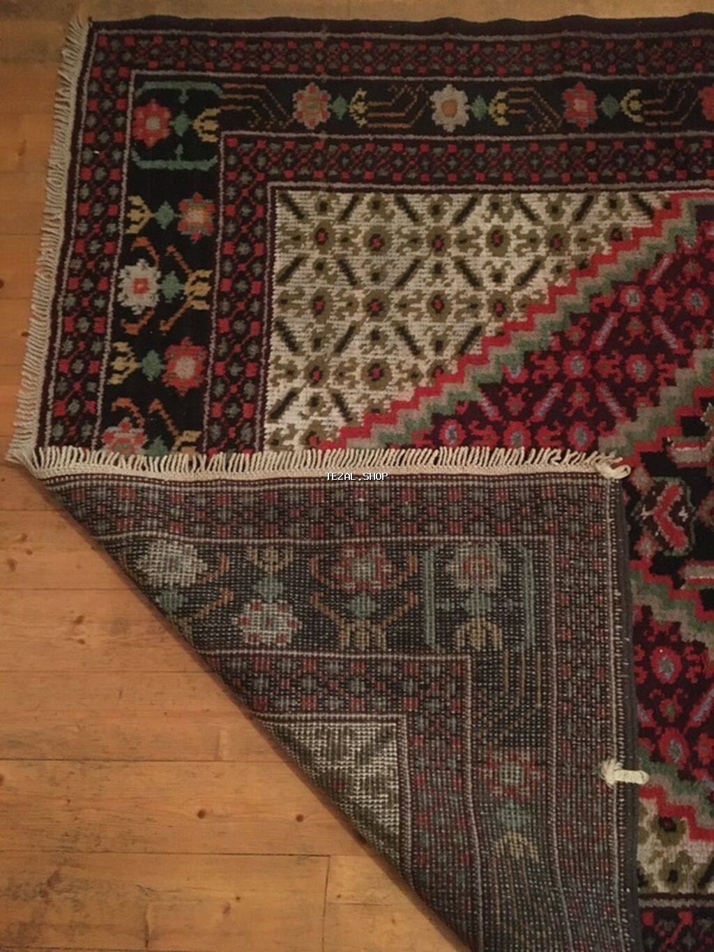 Xalça – əl toxuması, ulduz və gül motivli klassik Şərq dizaynı - - şəkil 3