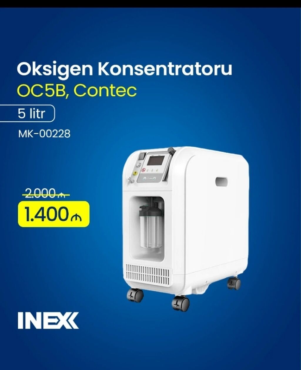 Oksigen Konsentratoru – Contec OC5B (MK-00228) - Güc: 5 litr/dəq -
