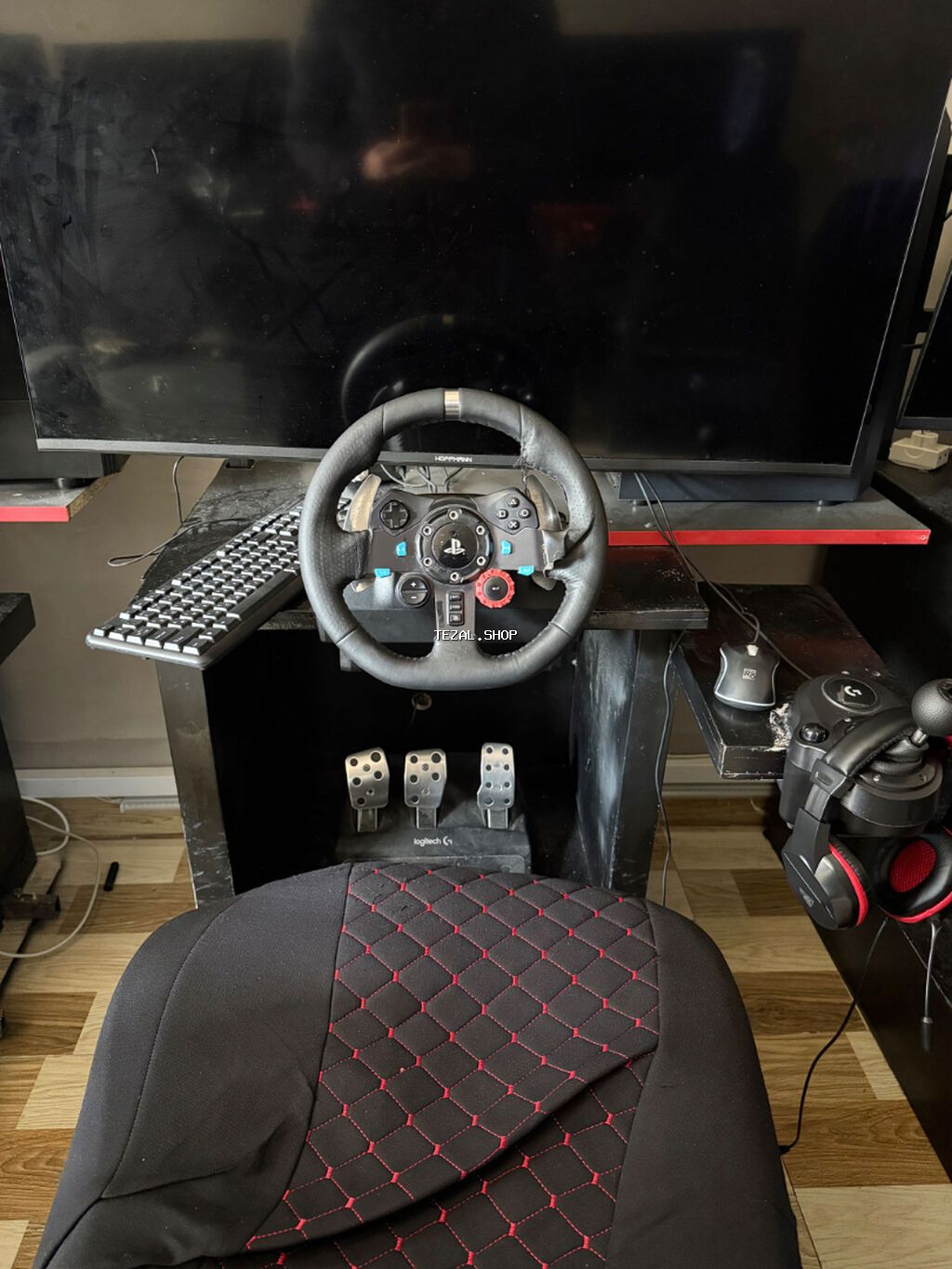 (Logitech G29 sükan və pedallar dəsti + Masaüstü Pc + Monitor