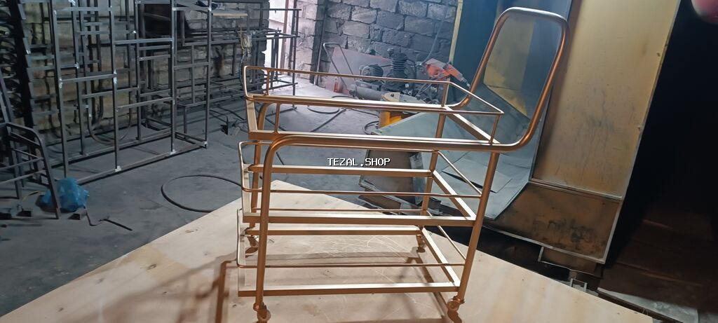 Metal çərçivəli çoxmərtəbəli servis/çəkməcə rəfi - Material: metaldan - şəkil 2