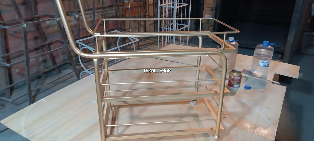 Metal çərçivəli çoxmərtəbəli servis/çəkməcə rəfi - Material: metaldan - şəkil 4