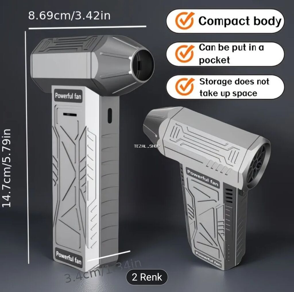 Daşına bilən, şarjlı, soyuducu funksiyalı turbo fan – hava üfürən